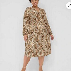 Women's Plus Size 30/32 Lane Bryant Leopard Print Knit Dress